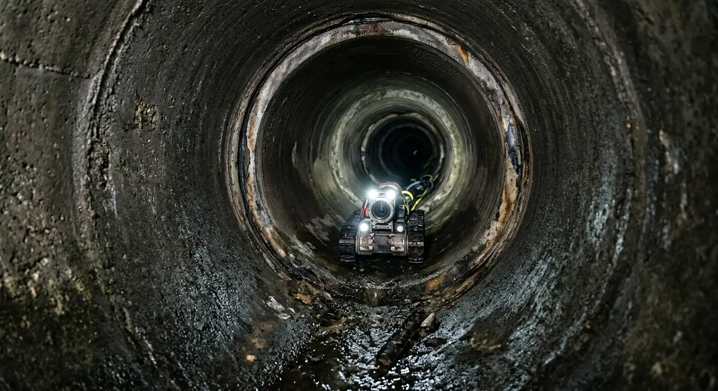 Robotic sewer camera inspecting pipe interior for Drain Snake Service in Gulf Gate